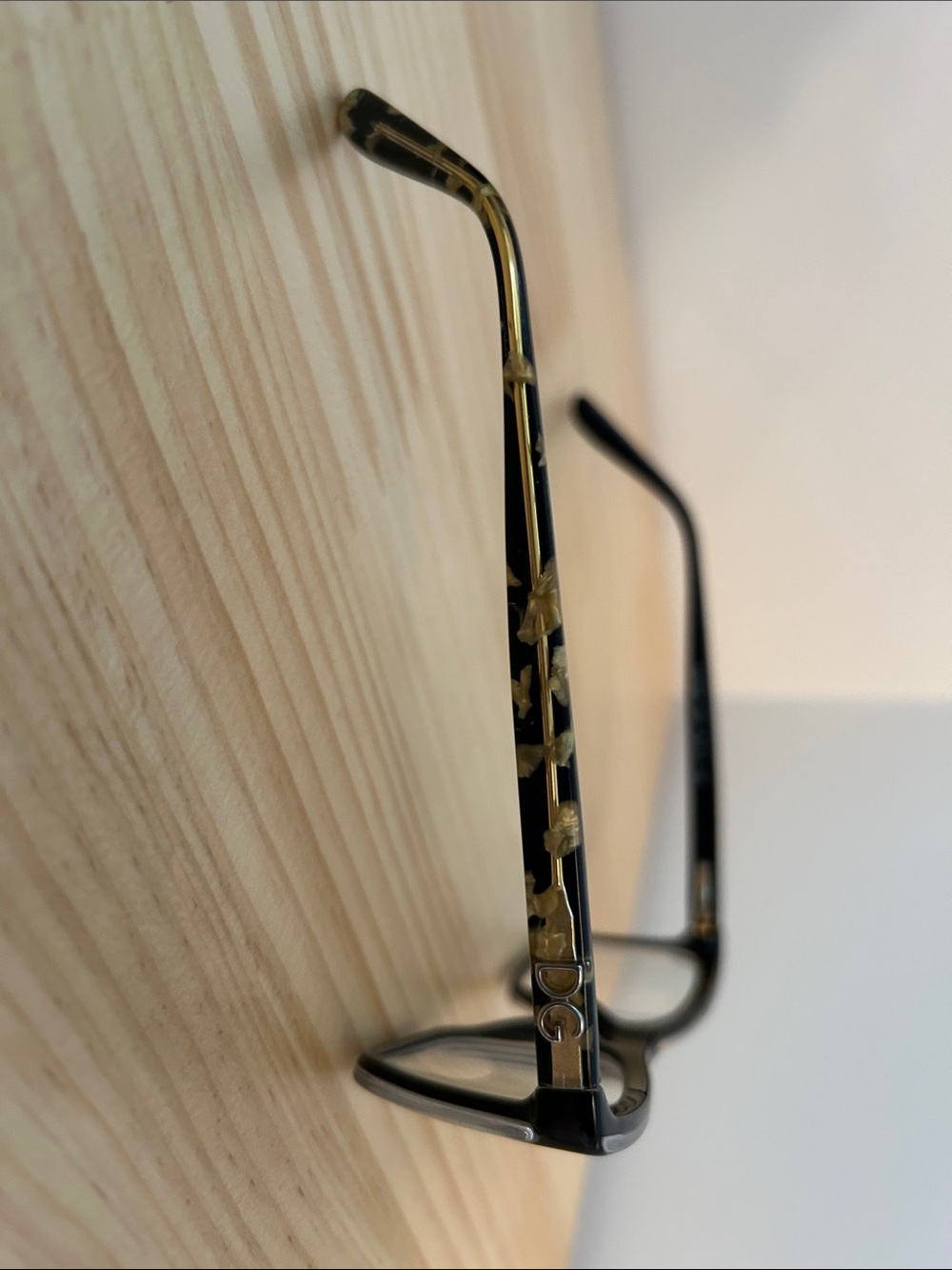 Dolce & Gabbana Black and Gold Women's Rectangular Optical Glasses - Picture 3 of 4
